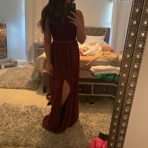 Maroon Wine Red Bridesmaid Dress